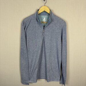 Johnnie-O Heathered Performance Quarter Zip Pullover Blue Men’s Medium